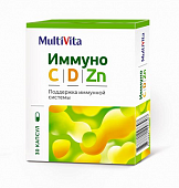 Купить multivita (мультивита) иммуно с,d,zn, капсулы 30шт бад в Городце