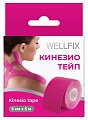 Купить бинт кинезио тейп веллфикс (wellfix) 5х5см розовый в Городце