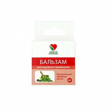 Добрый Аптекарь, фито-бальзам с эфирными маслами для наружного применения, 4г