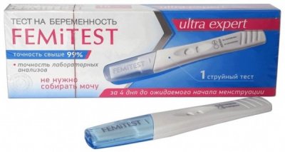 Купить тест для определения беременности femitest (фемитест) ультра эксперт струйный, 1 шт в Городце