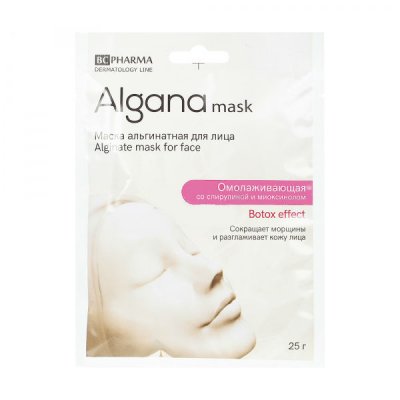 Купить альгана маск (alganamask) маска для лица альгинатная омолаживающая со спирулиной, 1 шт в Городце