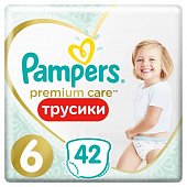 Купить pampers premium care (памперс) подгузники-трусы 6 эксра лэдж 15+ кг, 42шт в Городце