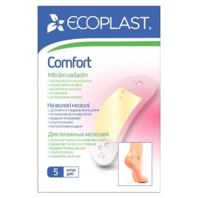 Купить ecoplast comfort набор противомозольных пластырей 7 х 3,8см, 5 шт в Городце