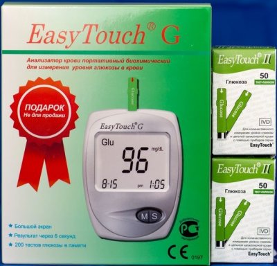 Купить тест-полоски easytouch (изи тач) глюкоза 100шт+глюкометр easytouch g (изи тач) в Городце