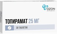 Купить топирамат, таблетки, покрытые пленочной оболочкой 25мг, 30 шт в Городце