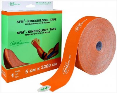 Купить лента (тейп) кинезиологическая sfm-plaster на хлопковой основе 5см х 3,2м оранжевый в Городце
