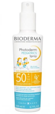 Купить bioderma photoderm рediatrics (биодерма фотодерм) спрей для лица и тела для детей солнцезащитный 200мл, spf50+ в Городце