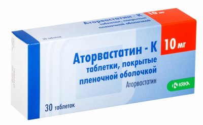 Купить аторвастатин-к, таблетки, покрытые пленочной оболочкой 10мг, 30 шт в Городце