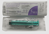 Шприц 5мл 3-х компонентный с иглой 0,7х40мм 100 шт, пакет, Премьер-Мед