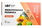 Купить abc healthy food (abc хэлси фуд) жевательная резинка без сахара, тропик таблетки 12шт  в Городце