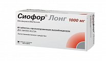 Купить сиофор лонг, таблетки с пролонгированным высвобождением 1000 мг, 60 шт в Городце