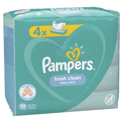 Купить pampers baby fresh clean (памперс) салфетки влажные, 52шт (в комплекте 4 упаковки) в Городце