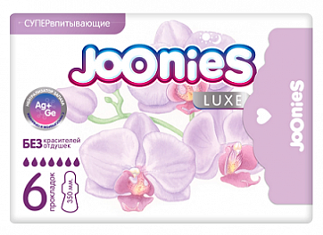  Joonies Luxe (Джунис Люкс) прокладки гигенические ночные женские, 6шт
