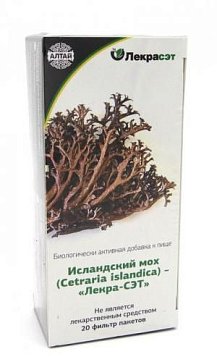 Исландский Мох Лекра-Сэт, фильтр-пакеты 1,5г, 20 шт БАД