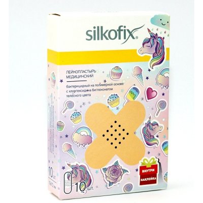 Купить silkofix (силкофикс) пластырь полимерная основа с хлоргексидином 1,9х7,2см, 10 шт единорог в Городце