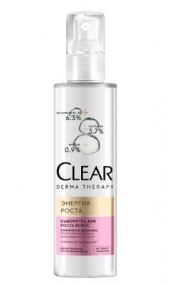 Купить clear derma therapy (клеар), сыворотка для волос энергия роста, флакон 190 мл в Городце