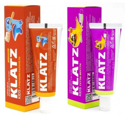 Купить klatz (клатц) набор: зубная паста klatz kids тутти-фрутти 40 мл + утренняя карамель 40 мл в Городце