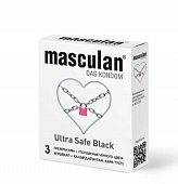 Купить masculan (маскулан) презервативы утолщенные черного цвета black ultra safe 3шт в Городце