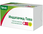 Купить индапамид-тева, таблетки, покрытые пленочной оболочкой 2,5мг, 30 шт в Городце