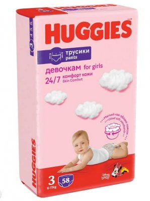 Купить huggies (хаггис) трусики 3 для девочек, 7-11кг 58 шт в Городце