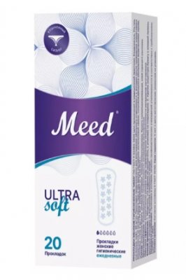 Купить meed ultra soft (мид) прокладки ежедневные ультратонкие усеченные, 20 шт в Городце