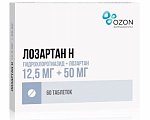 Купить лозартан-н, таблетки, покрытые пленочной оболочкой 12,5мг+50мг, 60 шт в Городце