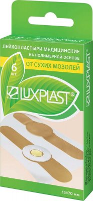 Купить luxplast (люкспласт) пластырь от сухих мозолей на полимерной основе, 6 шт в Городце