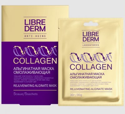 Купить librederm collagen (либридерм) маска альгинатная омолаживающая, 30мл 5шт в Городце