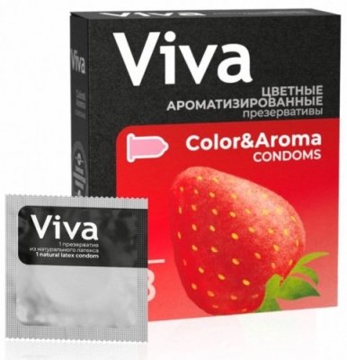 Купить viva (вива) презервативы ароматизированные цветные 3шт в Городце