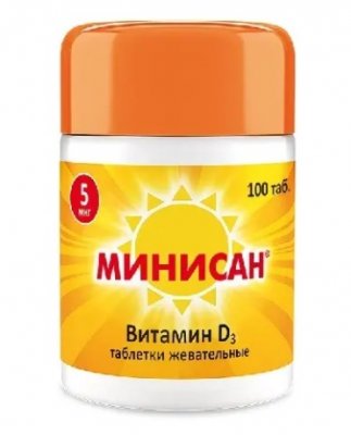 Купить витамин д3 минисан, таблетки жевательные 5мкг,100 шт бад в Городце