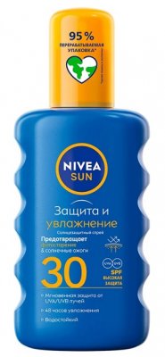 Купить nivea (нивея) sun спрей солнцезащитный защита и увлажнение, 200мл spf30 в Городце