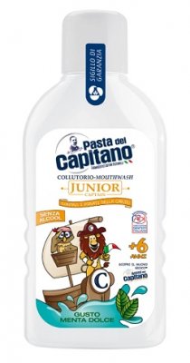 Купить pasta del сapitano junior (паста дель капитано) ополаскиватель для полости рта детский мягкая мята 6+, 400мл в Городце