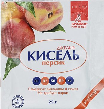 Кисель Джели плюс, со вкусом персика, гранулы 25г БАД