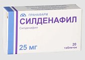 Купить силденафил, таблетки, покрытые пленочной оболочкой 25мг, 20 шт в Городце