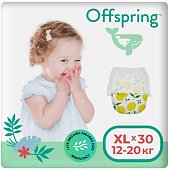 Купить offspring (оффспринг) подгузники-трусики детские размер xl, 12-20 кг 30 шт лимоны в Городце