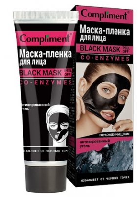 Купить compliment black mask (комплимент) маска-пленка для лица co-enzymes, 80мл в Городце