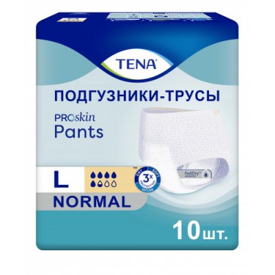 Купить tena proskin pants normal (тена) подгузники-трусы размер l, 10 шт в Городце