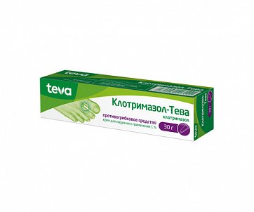 Клотримазол-Тева, крем для наружного применения 1%, 30г