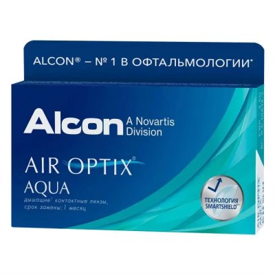 Купить контактные линзы alcon (алкон) air optix aqua, 6 шт, -3,00 (8,6) в Городце