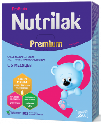 Купить нутрилак премиум 2 (nutrilak premium 2) молочная смесь с 6 месяцев, 350г в Городце