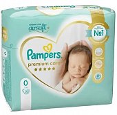 Купить pampers premium care (памперс) подгузники 0 для новорожденных 1-3кг, 22шт в Городце