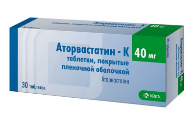 Купить аторвастатин-к, таблетки, покрытые пленочной оболочкой 40мг, 30 шт в Городце