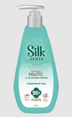 Купить silk sense (силк сенс) мыло нежное для интимной гигиены с экстрактом алоэ и календулы, 190 мл в Городце