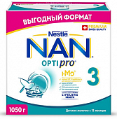 Купить nan 3 optipro (нан) смесь сухая для детей с 12 месяцев, 1050г в Городце