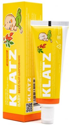 Купить klatz (клатц) зубная паста для детей 0-4лет веселый шиповник без фтора, 40мл в Городце