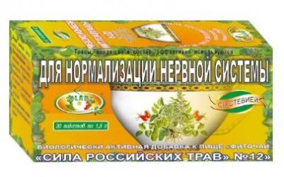 Купить фиточай сила российских трав №12 для нормализации нервной системы, фильтр-пакеты 1,5г, 20 шт бад в Городце