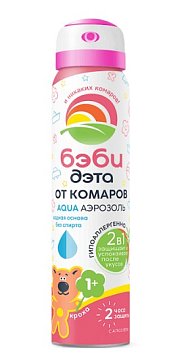Дэта Беби Аква аэрозоль от комаров 2в1 без спирта для детей с года, 100мл