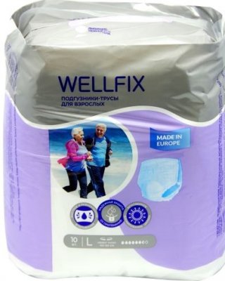 Купить подгузники-трусы для взрослых веллфикс (wellfix) размер l 10 шт в Городце