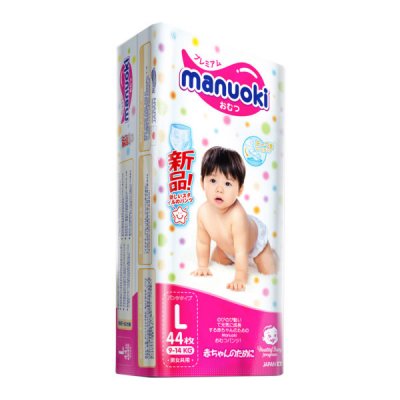 Купить manuoki (мануоки) подгузники-трусики детские, размер l 9-14кг, 44 шт в Городце