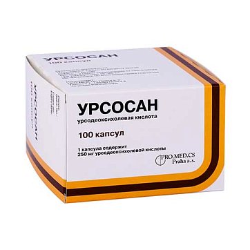 Урсосан, капсулы 250мг, 100 шт